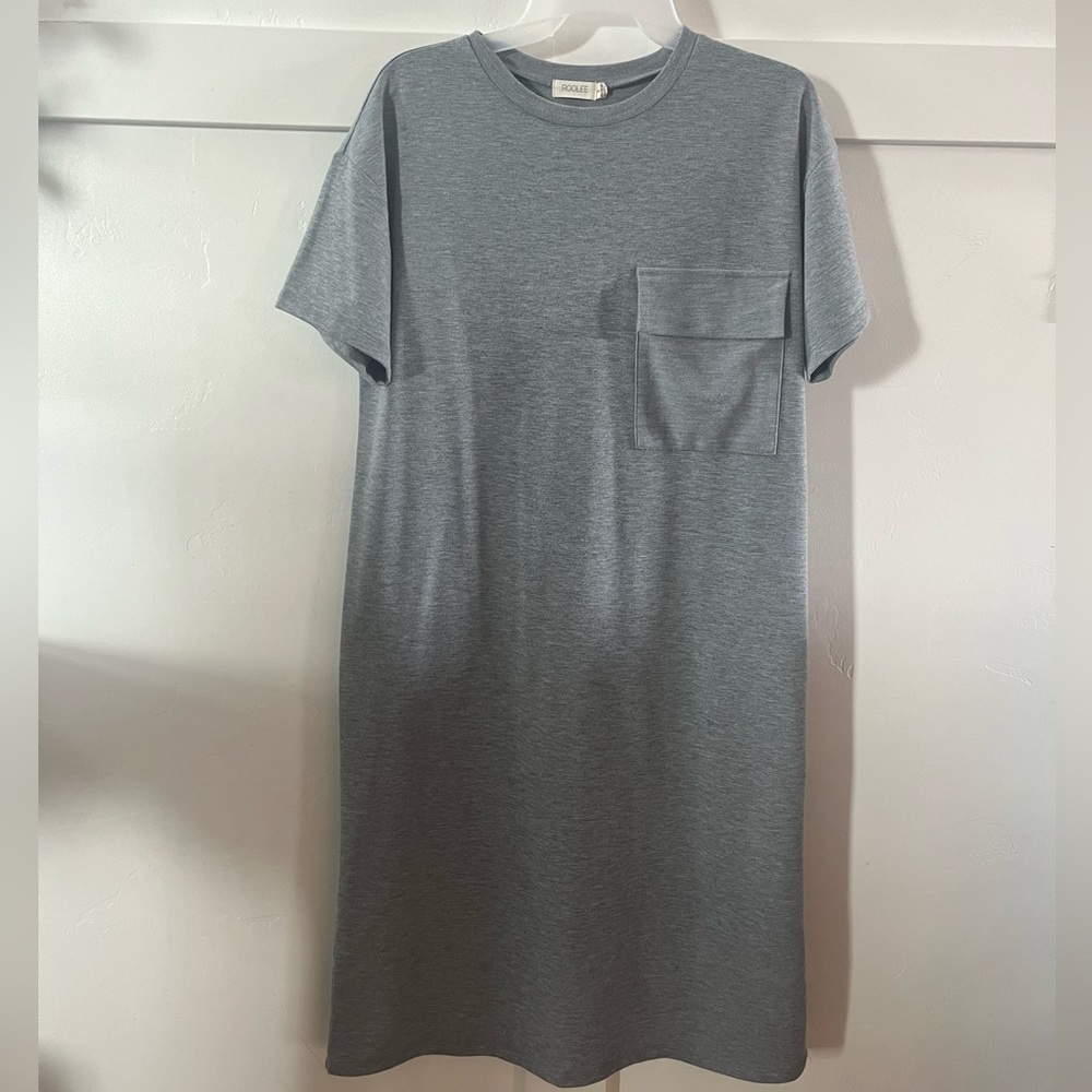 Roolee Women’s Gray Midi Dress with Pocket